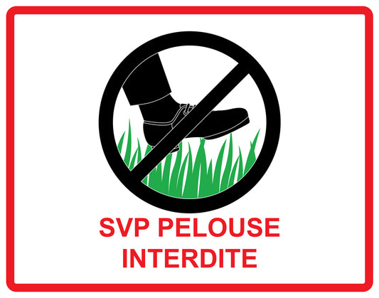 Autocollant "Svp Pelouse Interdite" en PVC de 10 à 60 cm, F-KEEPOFFGRASS-H-10800-14
