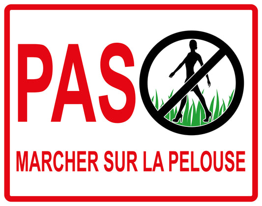Autocollant "Pas marcher sur la pelouse" en PVC de 10 à 60 cm, F-KEEPOFFGRASS-H-10900-14