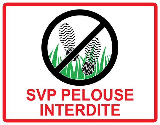 Autocollant "Svp Pelouse Interdite" en PVC de 10 à 60 cm, F-KEEPOFFGRASS-H-11000-14