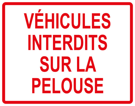 Autocollant "Vèhicules interdits sur la pelouse" en PVC de 10 à 60 cm, F-KEEPOFFGRASS-H-11200-14