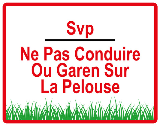Autocollant "Svp Ne pas conduire ou garen sur la pelouse" en PVC de 10 à 60 cm, F-KEEPOFFGRASS-H-11300-14