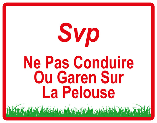 Autocollant "Svp Ne pas conduire ou garen sur la pelouse" en PVC de 10 à 60 cm, F-KEEPOFFGRASS-H-11400-14