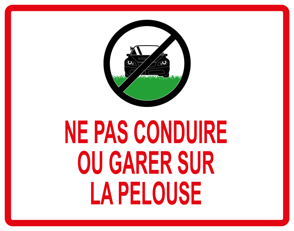 Autocollant "Ne pas conduire ou garen sur la pelouse" en PVC de 10 à 60 cm, F-KEEPOFFGRASS-H-11600-14