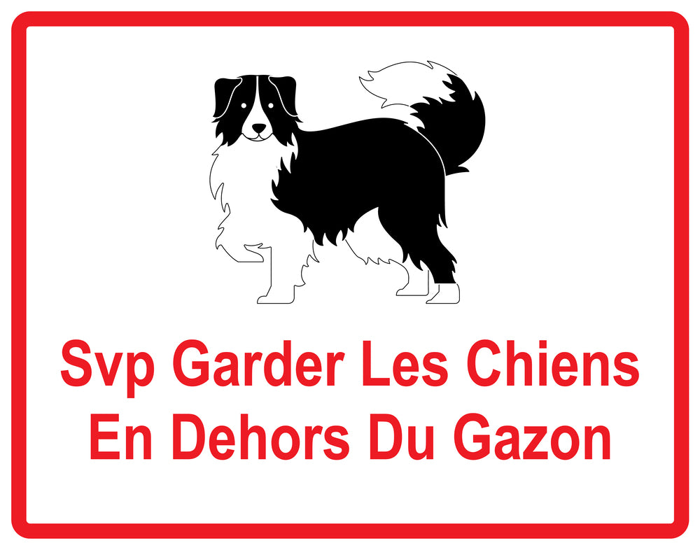 Autocollant "SVP Garder les chiens en dehors du gazon" en PVC de 10 à 60 cm, F-KEEPOFFGRASS-H-11900-14