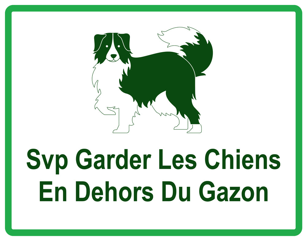 Autocollant "SVP Garder les chiens en dehors du gazon" en PVC de 10 à 60 cm, F-KEEPOFFGRASS-H-11900-54