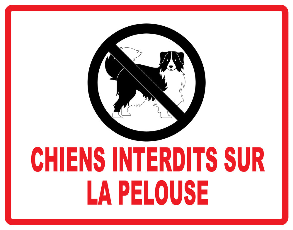 Autocollant "Chiens interdits sur la pelouse" en PVC de 10 à 60 cm, F-KEEPOFFGRASS-H-12000-14