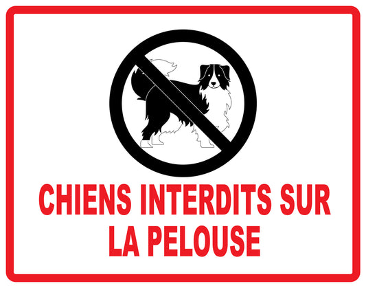 Autocollant "Chiens interdits sur la pelouse" en PVC de 10 à 60 cm, F-KEEPOFFGRASS-H-12000-14