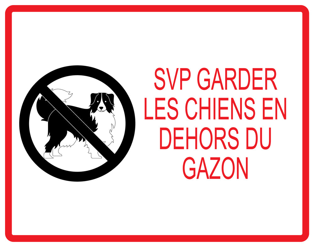Autocollant "SVP Garder les chiens en dehors du gazon" en PVC de 10 à 60 cm, F-KEEPOFFGRASS-H-12100-14