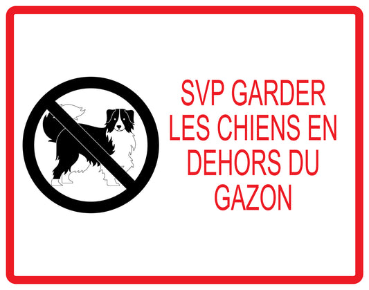 Autocollant "SVP Garder les chiens en dehors du gazon" en PVC de 10 à 60 cm, F-KEEPOFFGRASS-H-12100-14