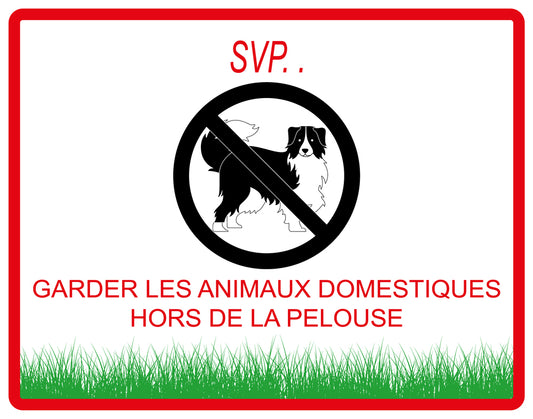 Autocollant "Svo.. Garder les animaux domestiques hors de la pelouse" en PVC de 10 à 60 cm, F-KEEPOFFGRASS-H-12200-14