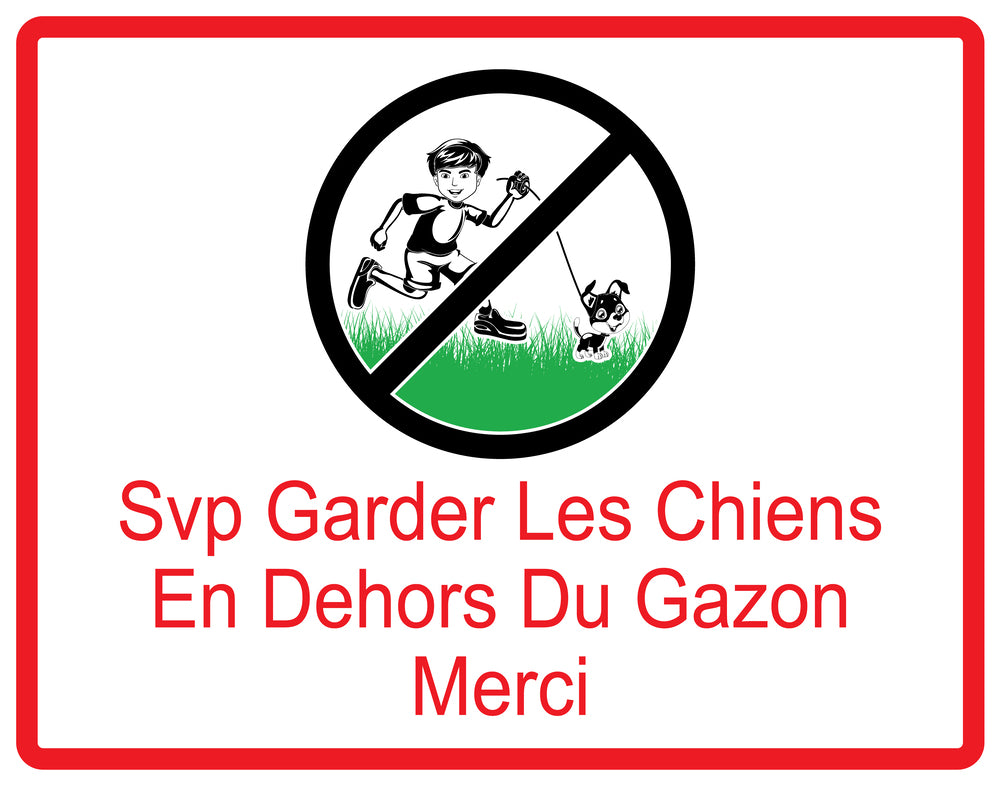 Autocollant "SVP Garder les chiens en dehors du gazon merci" en PVC de 10 à 60 cm, F-KEEPOFFGRASS-H-12300-14
