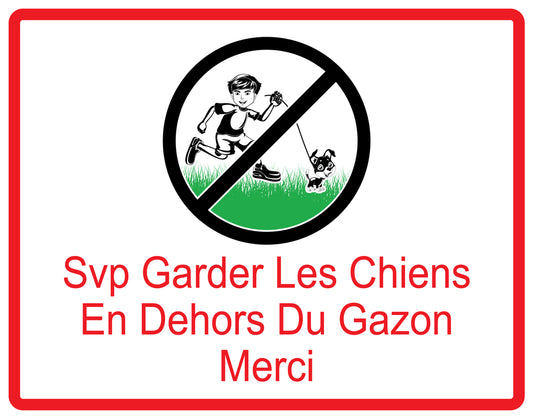 Autocollant "SVP Garder les chiens en dehors du gazon merci" en PVC de 10 à 60 cm, F-KEEPOFFGRASS-H-12300-14