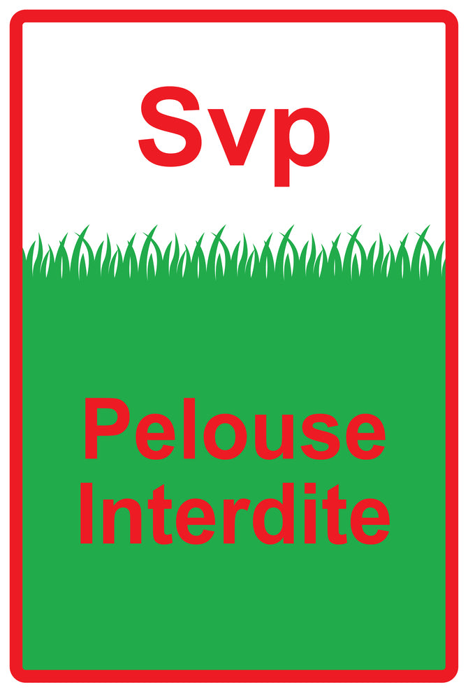Autocollant "Svp Pelouse Interdite" en PVC de 10 à 60 cm, F-KEEPOFFGRASS-V-10200-14