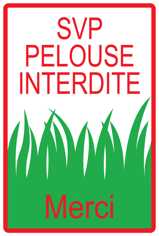 Autocollant "Svp Pelouse Interdite Merci" en PVC de 10 à 60 cm, F-KEEPOFFGRASS-V-10300-14