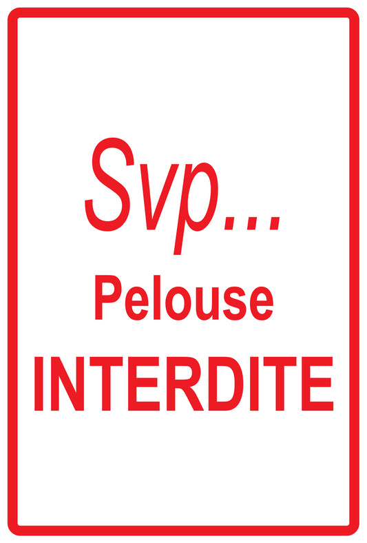 Autocollant "Svp.. Pelouse Interdite" en PVC de 10 à 60 cm, F-KEEPOFFGRASS-V-10500-14