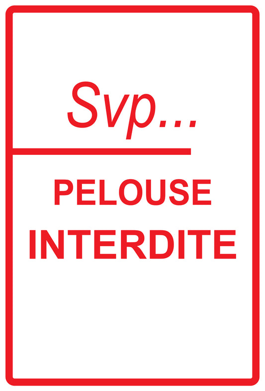 Autocollant "Svp.. Pelouse Interdite" en PVC de 10 à 60 cm, F-KEEPOFFGRASS-V-10600-14
