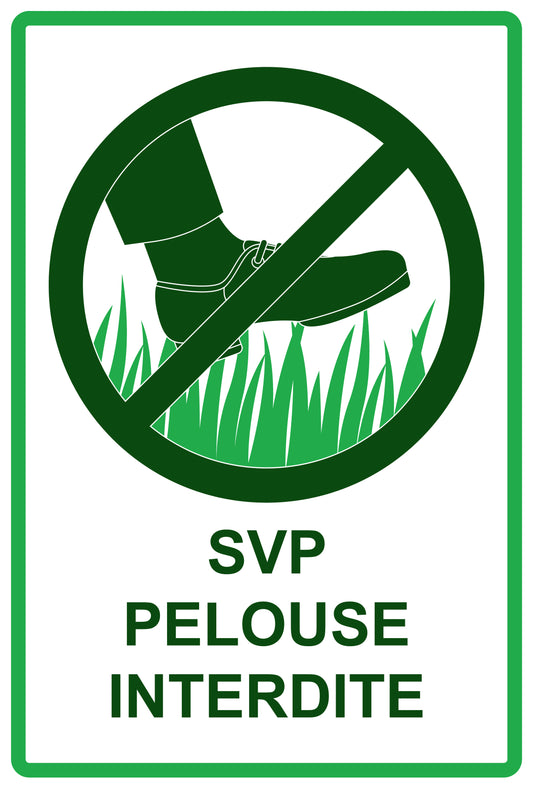 Autocollant "Svp Pelouse Interdite" en PVC de 10 à 60 cm, F-KEEPOFFGRASS-V-10800-54