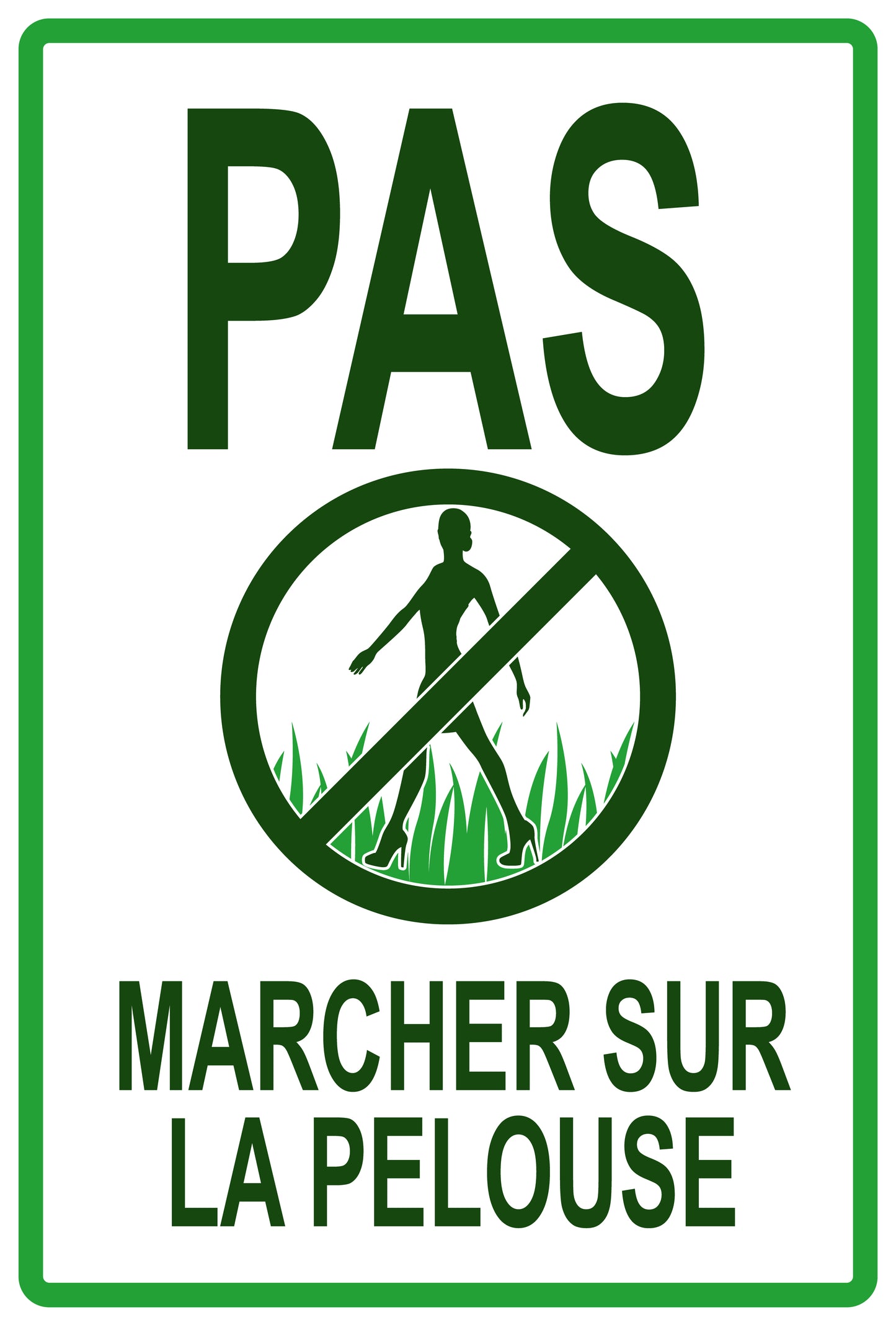 Autocollant "Pas marcher sur la pelouse" en PVC de 10 à 60 cm, F-KEEPOFFGRASS-V-10900-54