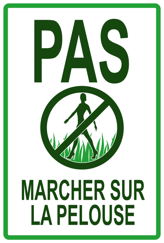 Autocollant "Pas marcher sur la pelouse" en PVC de 10 à 60 cm, F-KEEPOFFGRASS-V-10900-54