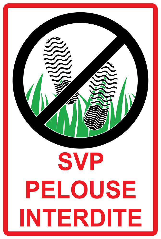 Autocollant "Svp Pelouse Interdite" en PVC de 10 à 60 cm, F-KEEPOFFGRASS-V-11000-14
