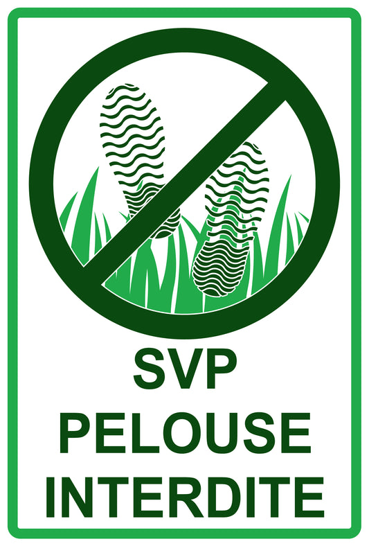 Autocollant "Svp Pelouse Interdite" en PVC de 10 à 60 cm, F-KEEPOFFGRASS-V-11000-54