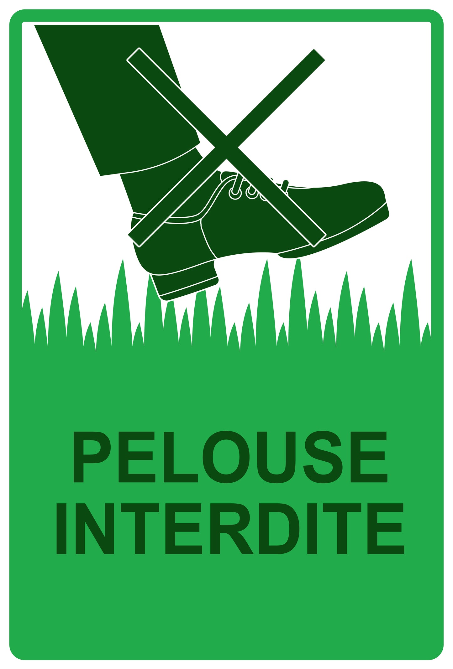 Autocollant ""Pelouse Interdite" en PVC de 10 à 60 cm, F-KEEPOFFGRASS-V-11100-54