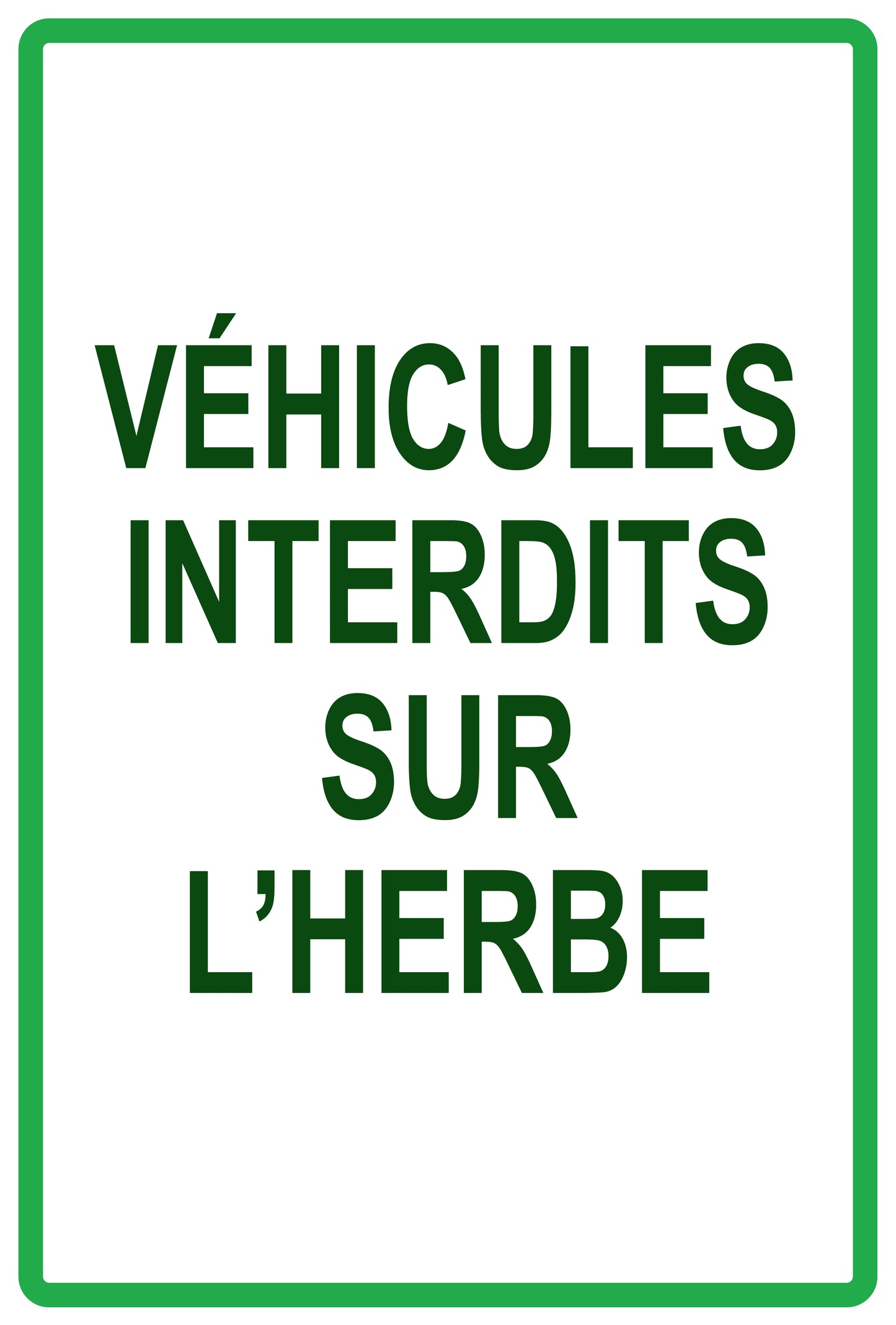 Autocollant "Vèhicules interdits sur la pelouse" en PVC de 10 à 60 cm, F-KEEPOFFGRASS-V-11200-54