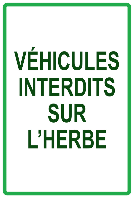 Autocollant "Vèhicules interdits sur la pelouse" en PVC de 10 à 60 cm, F-KEEPOFFGRASS-V-11200-54