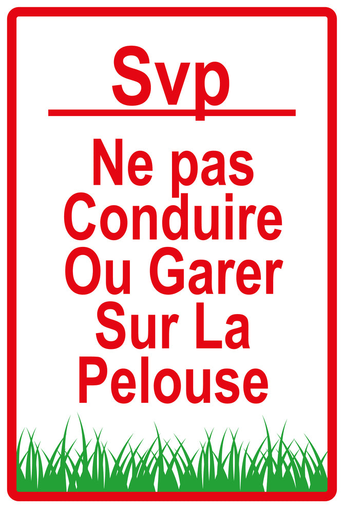 Autocollant "Svp Ne pas conduire ou garen sur la pelouse" en PVC de 10 à 60 cm, F-KEEPOFFGRASS-V-11300-14