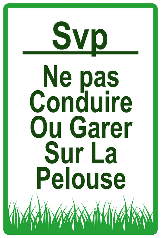 Autocollant "Svp Ne pas conduire ou garen sur la pelouse" en PVC de 10 à 60 cm, F-KEEPOFFGRASS-V-11300-54