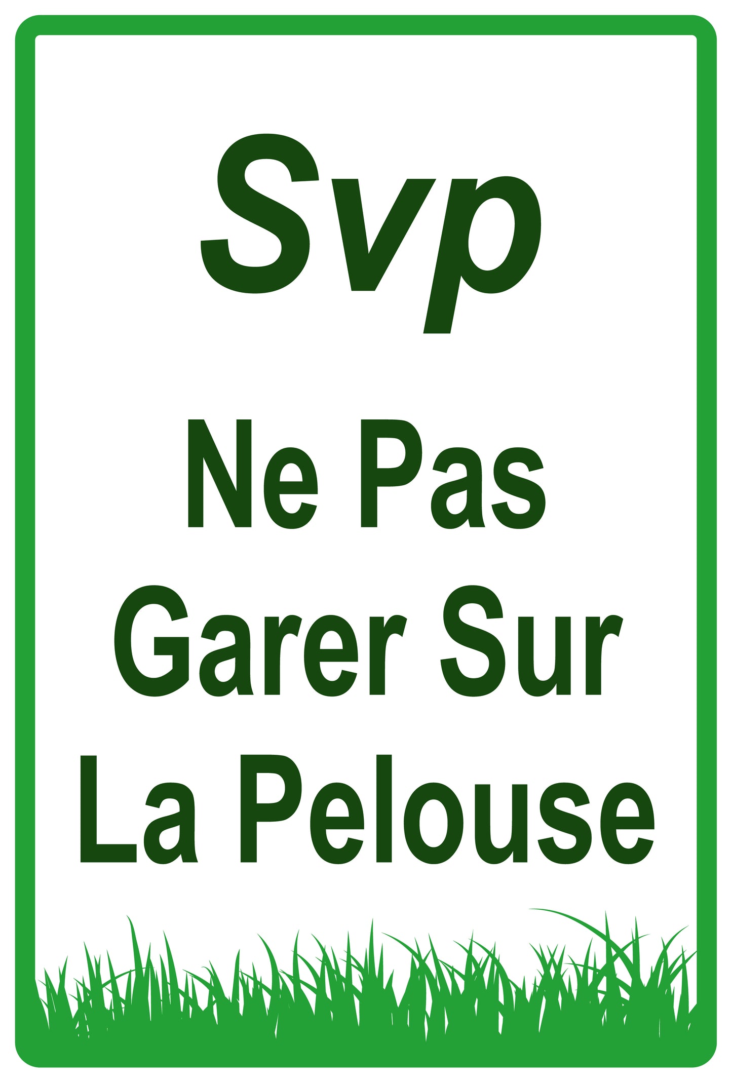 Autocollant "Svp Ne pas conduire ou garen sur la pelouse" en PVC de 10 à 60 cm, F-KEEPOFFGRASS-V-11400-54