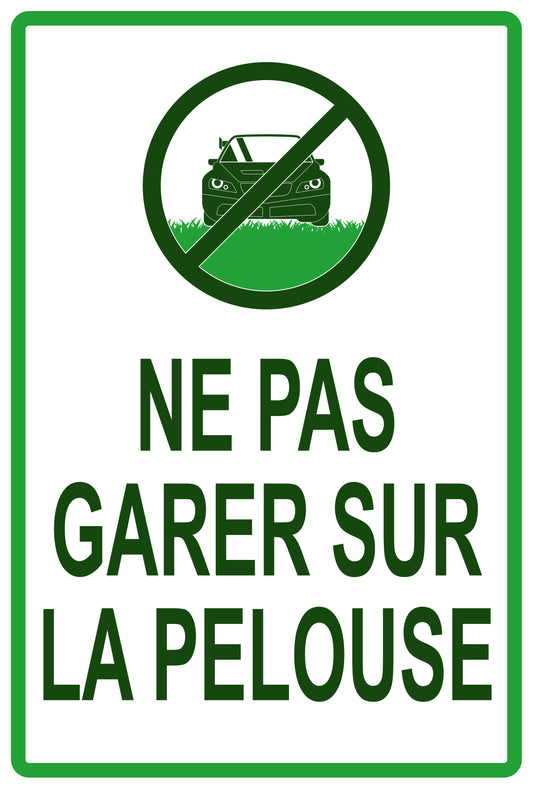 Autocollant "Ne pas conduire ou garen sur la pelouse" en PVC de 10 à 60 cm, F-KEEPOFFGRASS-V-11600-54