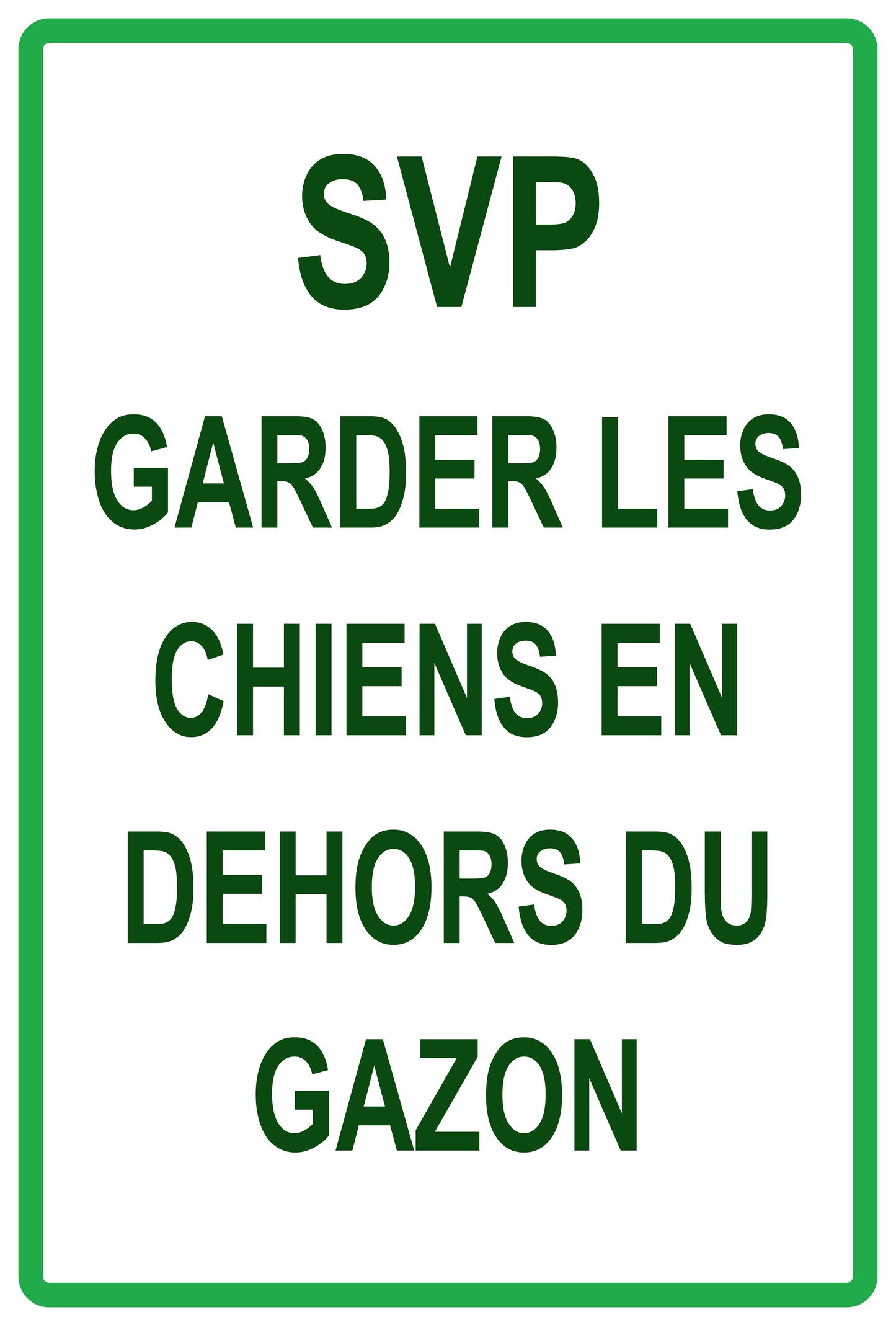Autocollant "SVP Garder les chiens en dehors du gazon" en PVC de 10 à 60 cm, F-KEEPOFFGRASS-V-11700-54