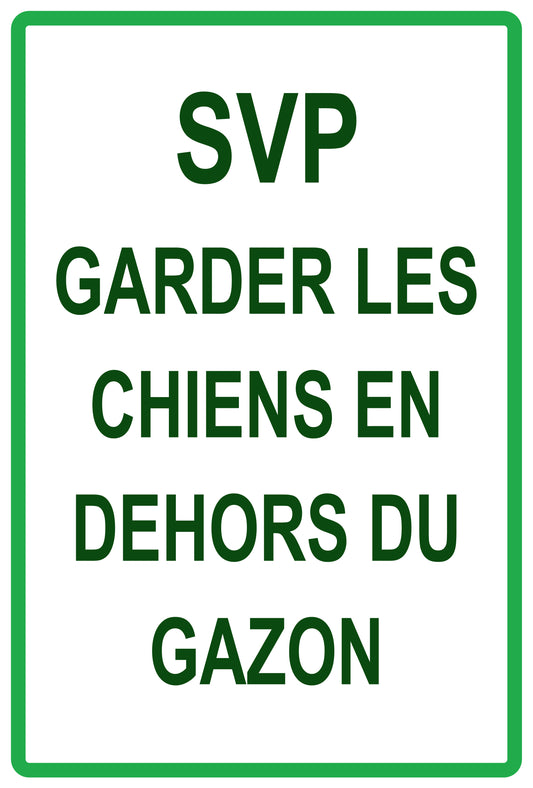 Autocollant "SVP Garder les chiens en dehors du gazon" en PVC de 10 à 60 cm, F-KEEPOFFGRASS-V-11700-54