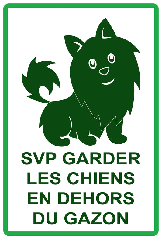 Autocollant "SVP Garder les chiens en dehors du gazon" en PVC de 10 à 60 cm, F-KEEPOFFGRASS-V-11800-54