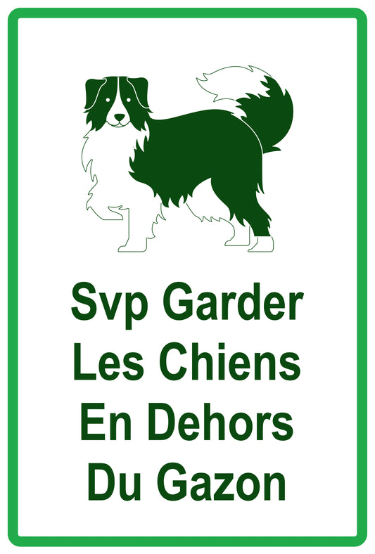 Autocollant "SVP Garder les chiens en dehors du gazon" en PVC de 10 à 60 cm, F-KEEPOFFGRASS-V-11900-54