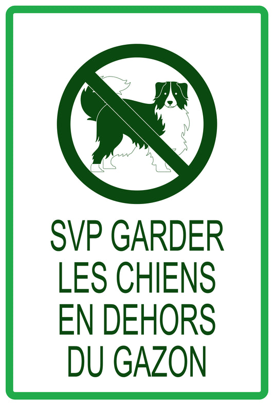 Autocollant "SVP Garder les chiens en dehors du gazon" en PVC de 10 à 60 cm, F-KEEPOFFGRASS-V-12100-54