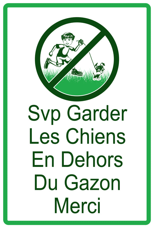 Autocollant "SVP Garder les chiens en dehors du gazon merci" en PVC de 10 à 60 cm, F-KEEPOFFGRASS-V-12300-54