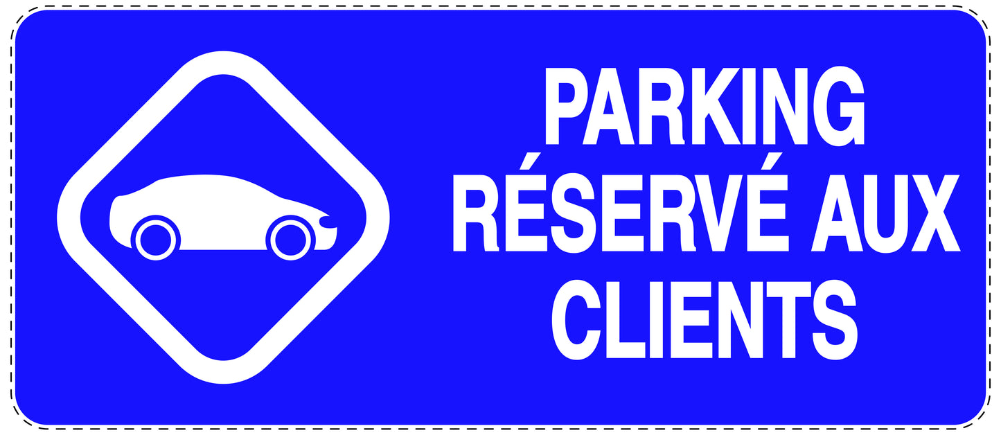 Autocollant "PARKING RÉSERVÉ AUX CLIENTS" F-NPRK-1310-44