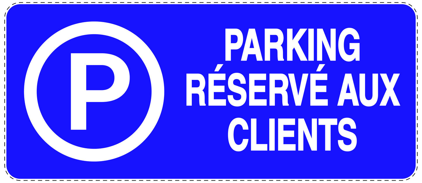 Autocollant "PARKING RÉSERVÉ AUX CLIENTS" F-NPRK-1320-44