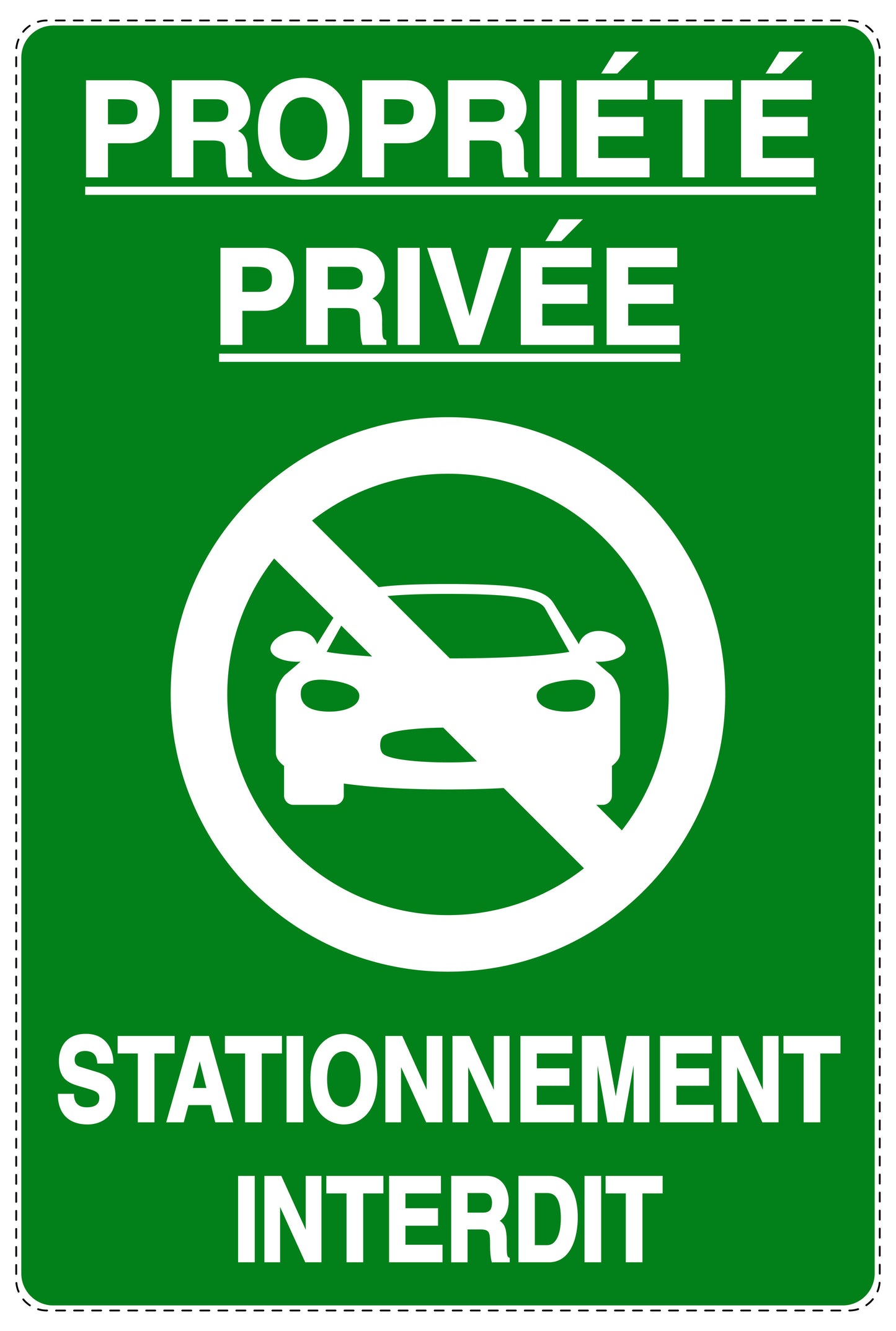 Autocollant "PROPRIÉTÉ PRIVÉE STATIONNEMENT INTERDIT" F-NPRK-2070-54