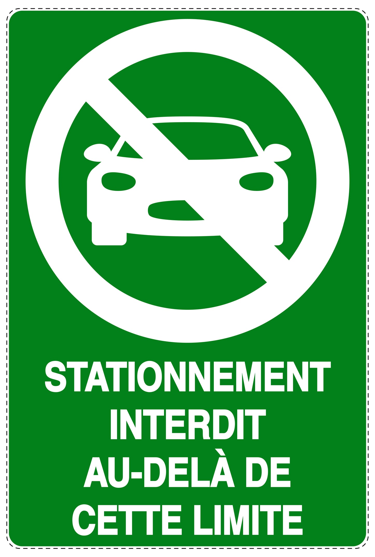 Autocollant "STATIONNEMENT INTERDIT AU-DELÀ DE CETTE LIMITE" F-NPRK-2210-54