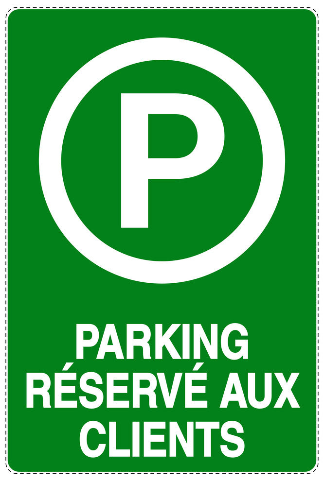 Autocollant "PARKING RÉSERVÉ AUX CLIENTS" F-NPRK-2320-54