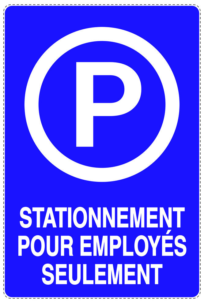 Autocollant "STATIONNEMENT POUR EMPLOYÉS SEULEMENT" F-NPRK-2330-44