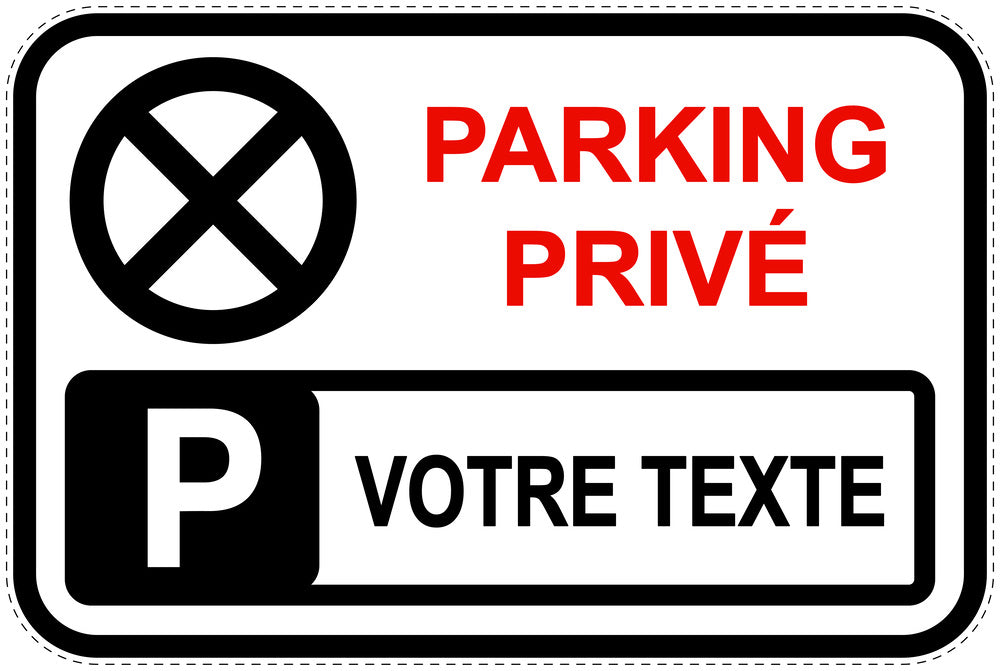 Panneaux d'interdiction de stationnement (stationnement interdit) blancs comme autocollant F-PARKEN-10200-V-0-Wunsch