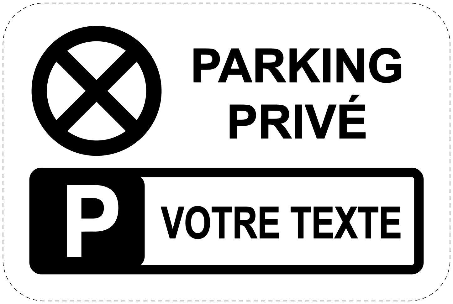 Panneaux d'interdiction de stationnement (stationnement interdit) noir comme autocollant F-PARKEN-10200-V-88-Wunsch