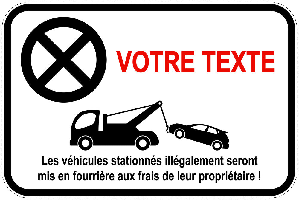 Panneaux d'interdiction de stationnement (stationnement interdit) blancs comme autocollant F-PARKEN-10300-V-0-Wunsch