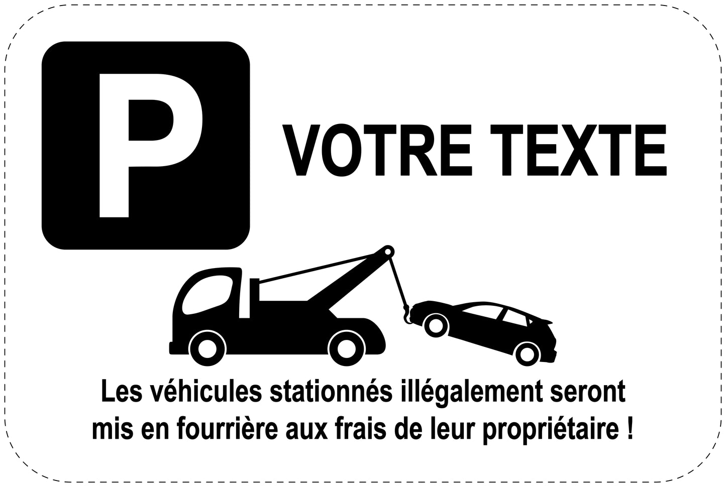 Panneaux d'interdiction de stationnement (stationnement interdit) noir comme autocollant F-PARKEN-10400-V-88-Wunsch