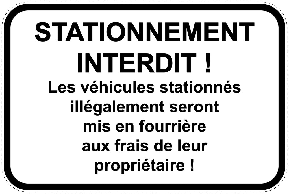 Panneaux d'interdiction de stationnement (stationnement interdit) blancs comme autocollant F-PARKEN-11400-V-0