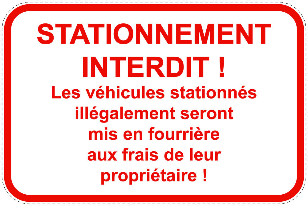 Panneaux d'interdiction de stationnement (stationnement interdit) rouge comme autocollant F-PARKEN-11400-V-14